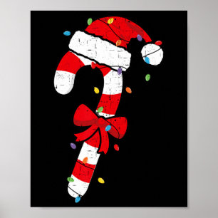 Christmas Candy Cane Santa Xmas Kids Toddler Youth Poster