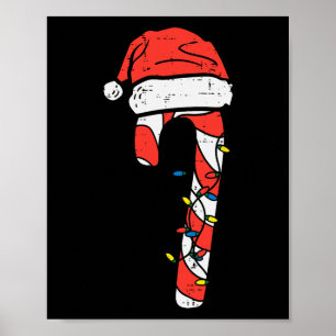 Christmas Candy Cane Santa Xmas Kids Toddler Youth Poster