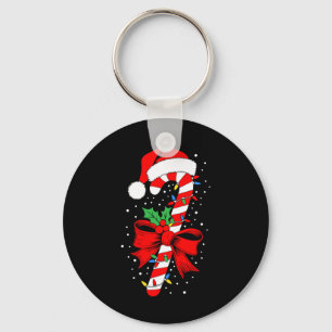 Christmas Candy Cane Shirt Boy Girl Kids Men Women Key Ring