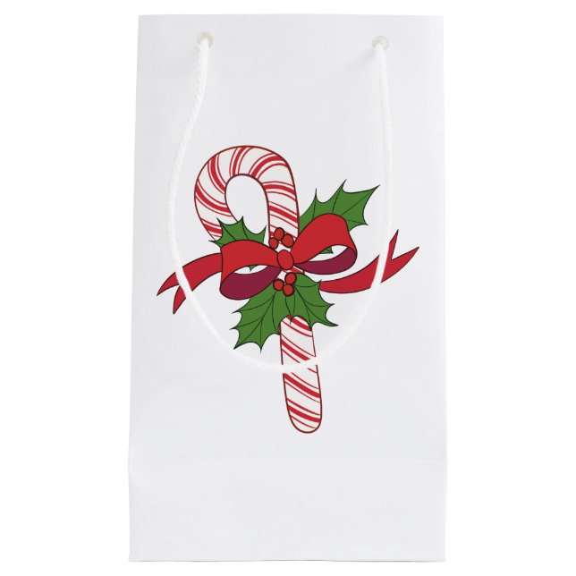 Christmas Candy Cane Small Gift Bag (Front)