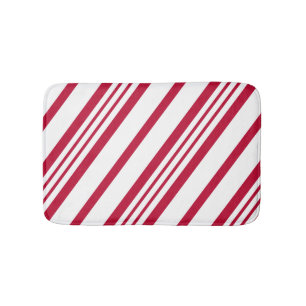 Christmas Candy Cane Stripe Bath Mat