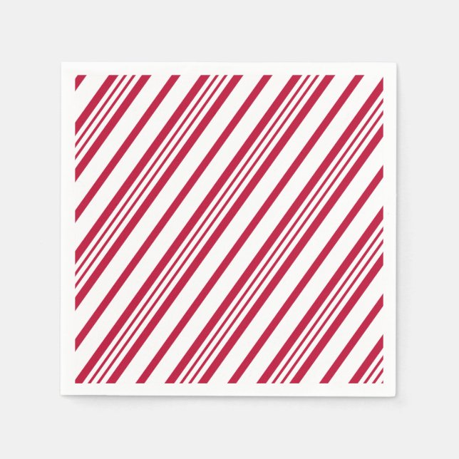 Christmas Candy Cane Stripe Napkin (Front)