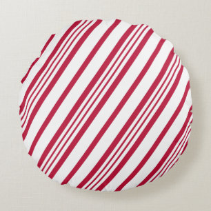 Christmas Candy Cane Stripe Round Cushion