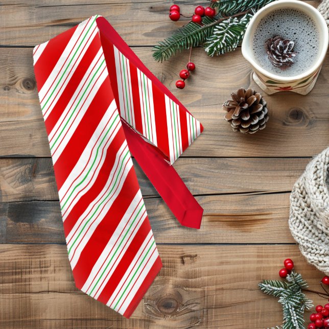 Christmas Candy Cane Stripes ID259 Tie (Creator Uploaded)