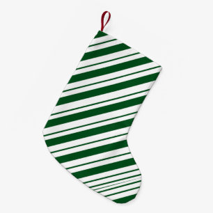 Christmas Candy Cane Stripes in Green and White Small Christmas Stocking