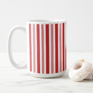 Christmas Candy Cane Stripes, Red, White Coffee Mug