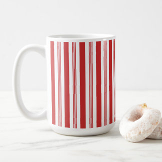 Christmas Candy Cane Stripes, Red, White Coffee Mug