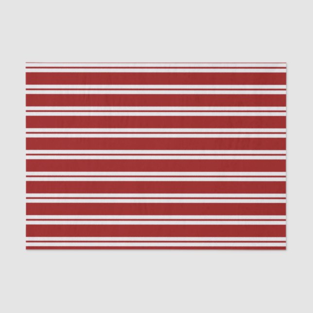 Christmas Candy Cane Stripes Tissue Paper (Front)
