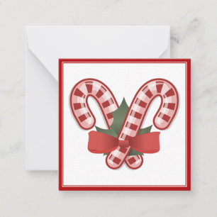 Christmas Candy Cane Thank You Note Card
