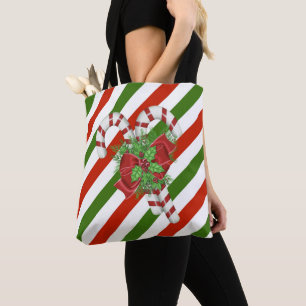Christmas Candy Cane Tote Bag