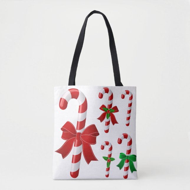 Christmas Candy Cane Tote Bag (Front)