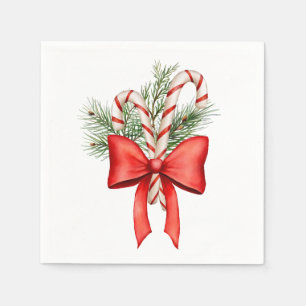 Christmas Candy Cane Winter Cocktail Napkin