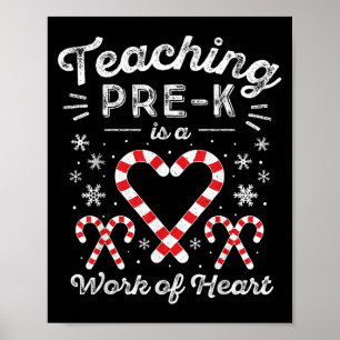 Christmas Candy Cane Work Of Heart Preschool & Poster