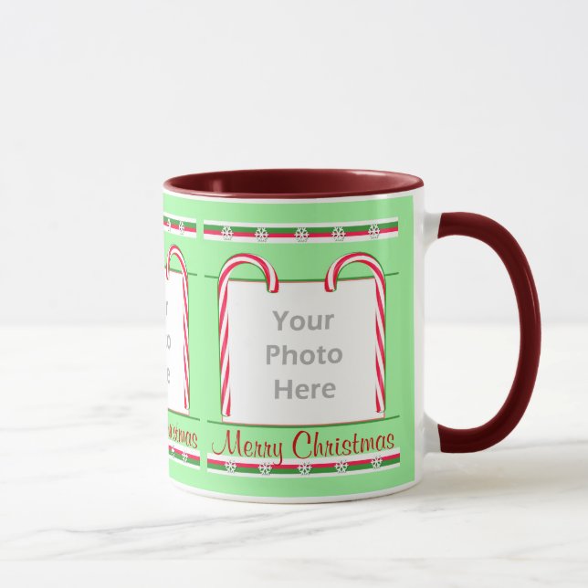 Christmas Candy Canes 3-Photo Frame Mug (Right)