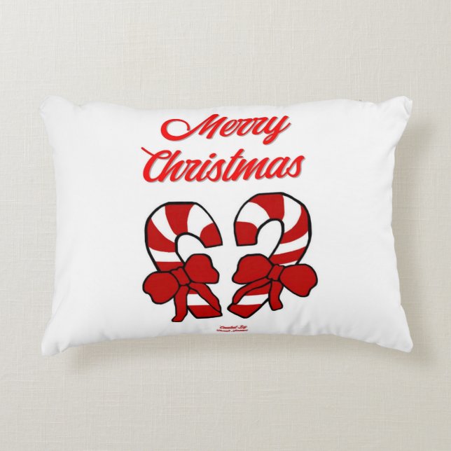 Christmas Candy Canes Accent Pillow (Front)