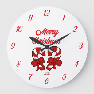 Christmas Candy Canes Acrylic Wall Clock