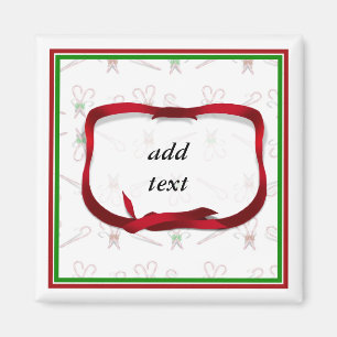 Christmas Candy Canes Background Magnet