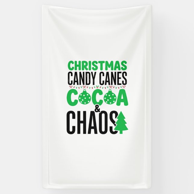 Christmas Candy Canes Cocoa Chaos Design Banner (Vertical)