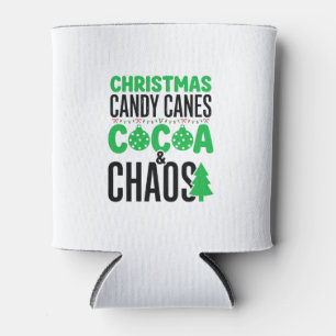 Christmas Candy Canes Cocoa Chaos Design Can Cooler