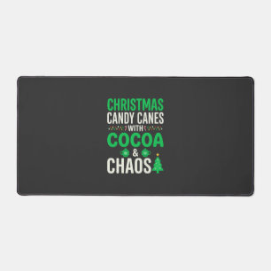 Christmas Candy Canes Cocoa Chaos Holiday Desk Mat