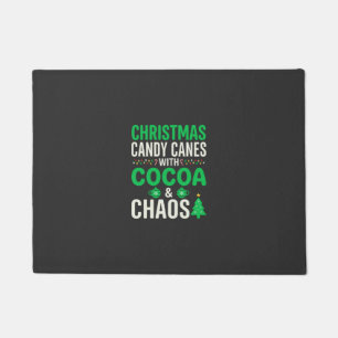 Christmas Candy Canes Cocoa Chaos Holiday Doormat