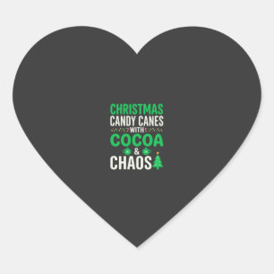 Christmas Candy Canes Cocoa Chaos Holiday Heart Sticker