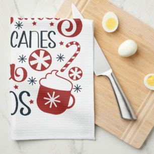 Christmas, Candy Canes, Cocoa & Chaos Tea Towel