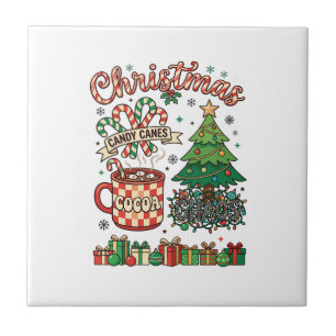 Christmas Candy Canes Cocoa Chaos Tree Mug Present Ceramic Tile