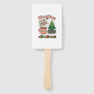 Christmas Candy Canes Cocoa Chaos Tree Mug Present Hand Fan