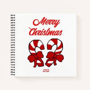 Christmas Candy Canes Spiral Notebook