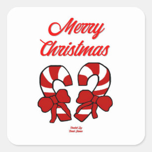 Christmas Candy Canes Square Sticker