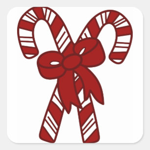 Christmas Candy Canes Square Sticker