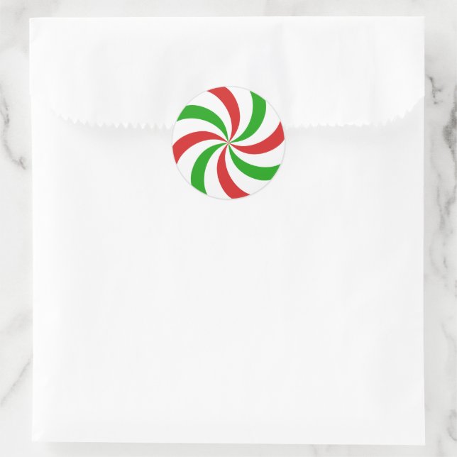 Christmas candy classic round sticker (Bag)
