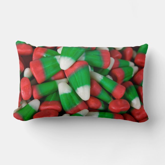 Christmas Candy Corn Lumbar Cushion (Front)