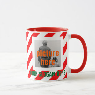 CHRISTMAS CANDY CUSTOMIZED RED WHITE PERSONALIZED MUG