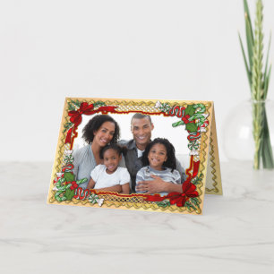 Christmas Candy Garland Photo Greeting with Verse Holiday Card
