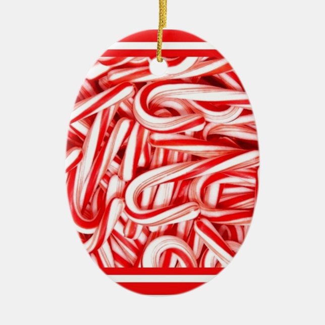 Christmas Candy Gifts by Sharles Ceramic Ornament (Front)