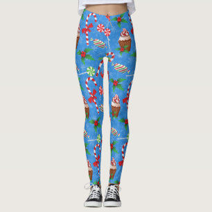 Christmas Candy, lollipop and cake Leggings