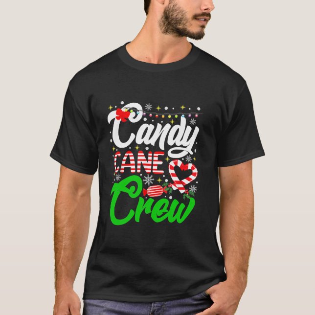 Christmas Candy Lover Funny Xmas Candy Cane Crew L T-Shirt (Front)