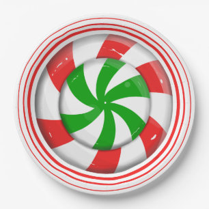 Christmas Candy Paper Plate