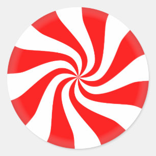 Christmas Candy Peppermint Classic Round Sticker