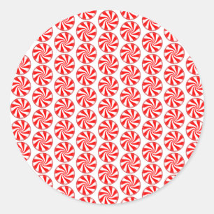 Christmas Candy Peppermint Classic Round Sticker