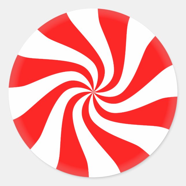 Christmas Candy Peppermint Classic Round Sticker (Front)
