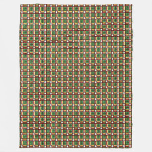 Christmas Candy Plaid Fleece Throw Blanket
