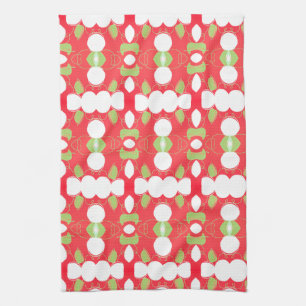 Christmas Candy Print Tea Towel