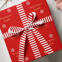 Christmas Candy Red White Stripes Crafts Gift Wrap
