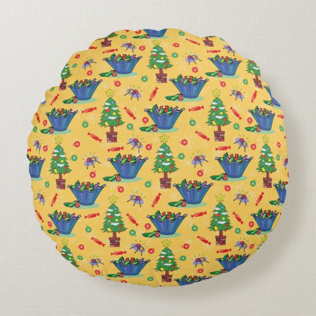 Christmas candy round cushion (Front)