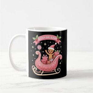 Christmas Candy Sleigh Girl Gingerbread Holiday Coffee Mug