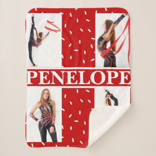 Christmas Candy Sprinkle 4 Photo Collage Sherpa Blanket