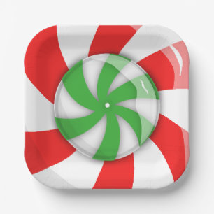 Christmas Candy Square Paper Plate